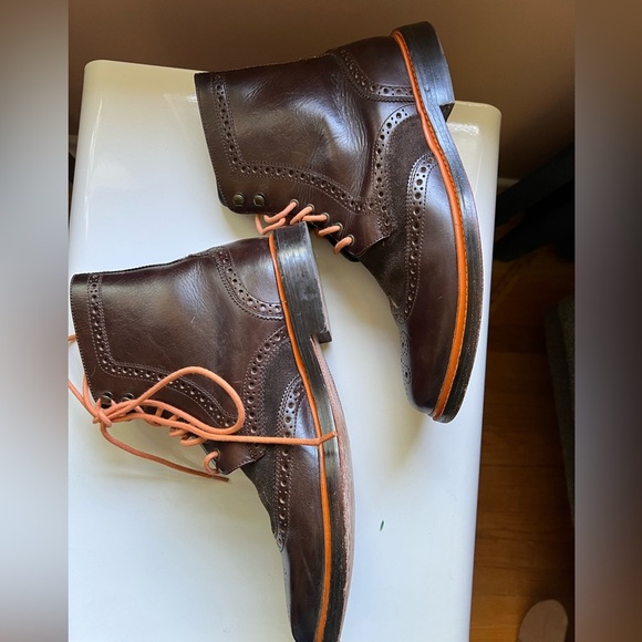 Cole Haan Air Harrison Brown Wingtip Boot Leather Lace up - Picture 7 of 13